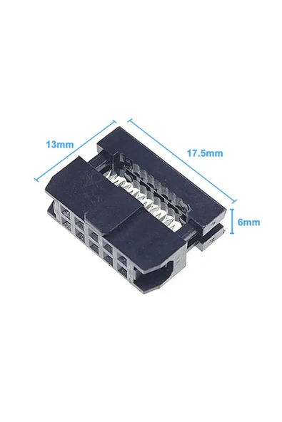 2x5 Pin IDC Konnektör 10 Pin Kablo Soketi 2.54mm 180 Derece Dişi Header Devre PCB Bağlantı Parçası - Resim 4