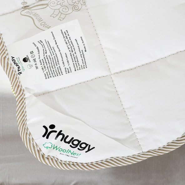Huggy %100 Yeni Zelenda Kuzu Yünü %100 Pamuk Kumaş 75X125 Bebek Yorganı - 8