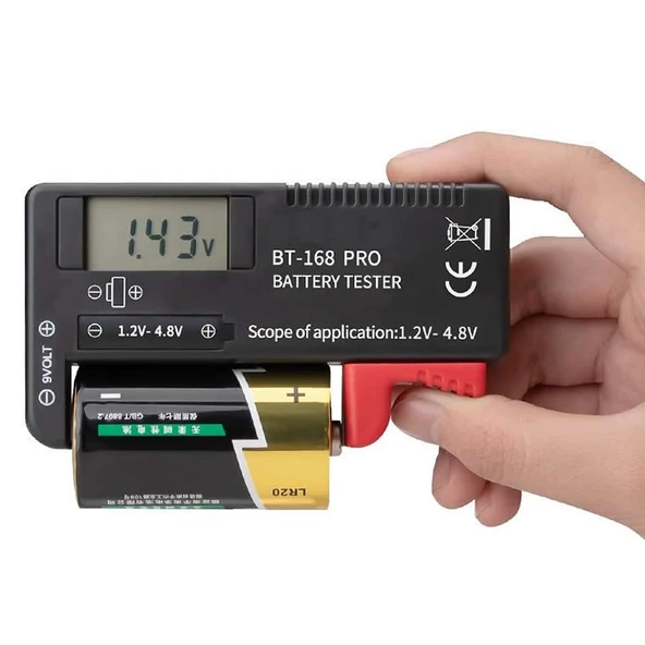 BT-168 PRO Pil Test Cihazı AA AAA C D 9V 18650 16340 14500 10440 1.2V 1.5V  3V 3.7V 4.8V Dijital Ölç - 6