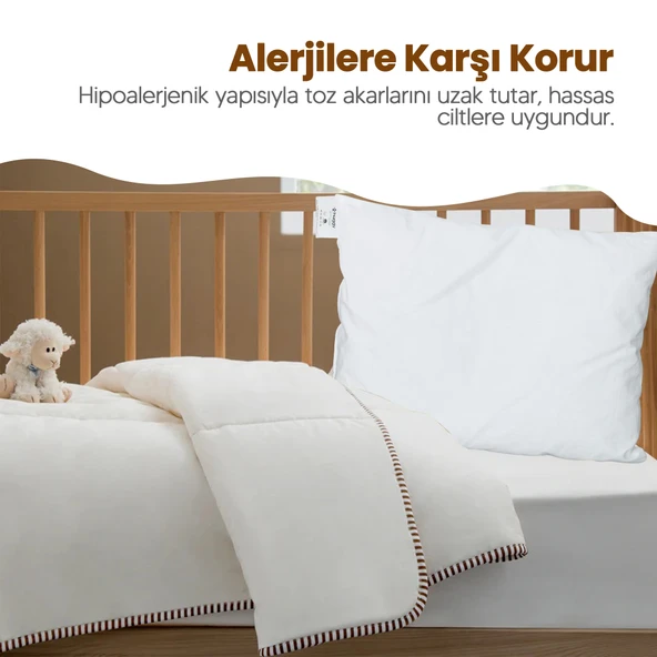 Huggy %100 Yeni Zelanda Kuzu Yünü 30x40 cm Bebek Yastığı - 2