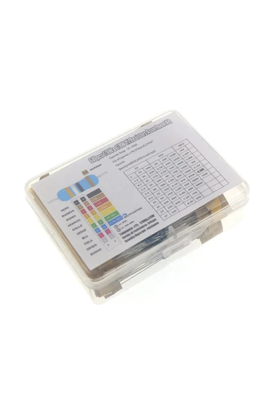 Kutulu 600 Parça Direnç Seti 10ohm / 1Mohm 30 Farklı Tip 20şer Adet Metal Film Dip Direnç ürün görseli