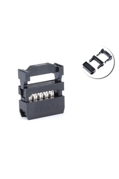 2x5 Pin IDC Konnektör 10 Pin Kablo Soketi 2.54mm 180 Derece Dişi Header Devre PCB Bağlantı Parçası ürün görseli