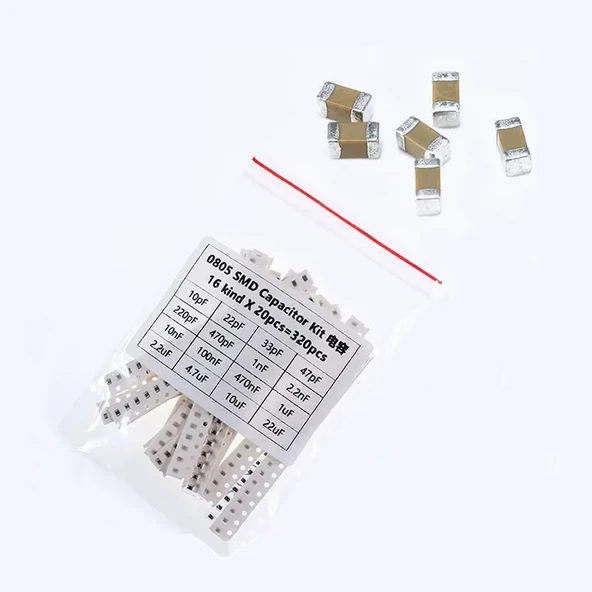0805 Smd Kapasitör Set 16 Tip 320 Parça Yüzey Montaj Film Seramik - Resim 4