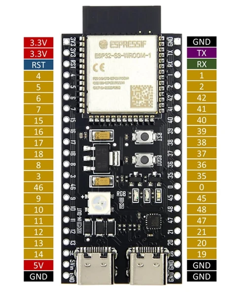 ESP32-S3-DevKitC-1 N16R8 Wifi Bluetooth 5 Modül Geliştirme Kartı ESP32-S3-N16R8 32 Bit Çift Çekirdek - Resim 4