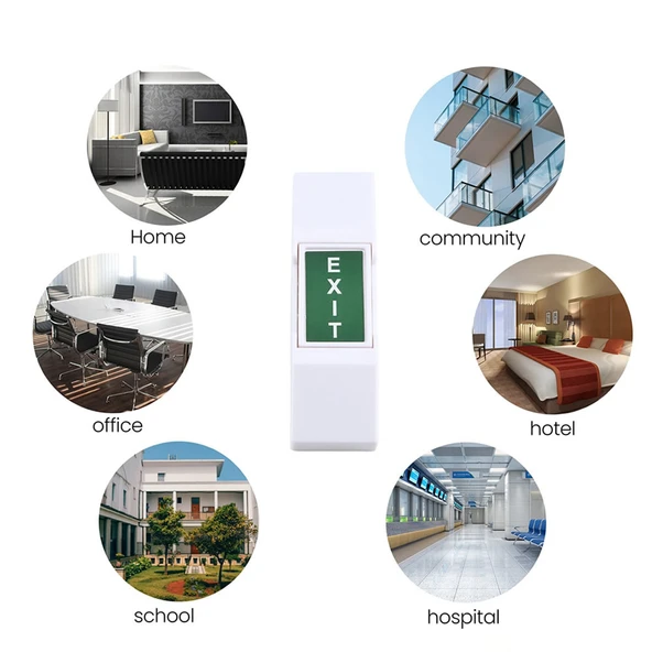 Çıkış Exit Buton Push Tip COM NO NC Kapı Alarm Acil Durum Anahtar Düğme Emergency Plastik Kutu - Resim 6