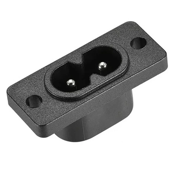 220V 5A AC Dişi Power Giriş Soketi C7 2 Pin Panel Montaj Tip Elektrik Güç Kablo Bağlantı Konnektörü - Resim 8
