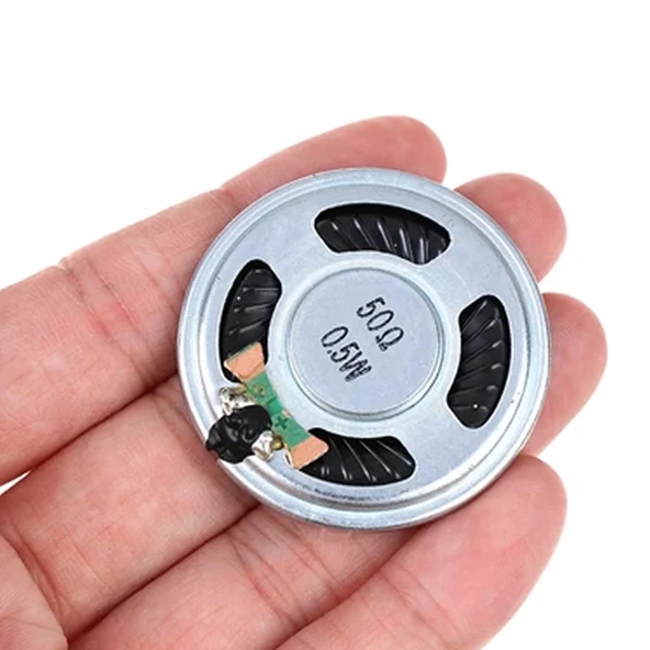 İnce 4cm 50 Ohm 3W Hoparlör Yuvarlak Speaker 40mm 3 Watt Ses Müzik Amfi Ses Oluşturucu Yüksek Kalite - Resim 2