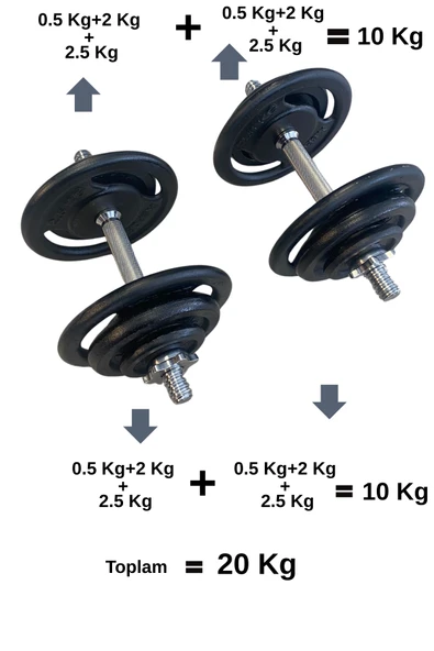 Xsport Demir Döküm 2'li Dambıl Set - 5