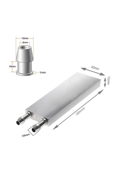 4x12cm Sıvı Su Soğutucu Alüminyum Blok Bilgisayar Cpu Grafik Gpu Anakart Xbox Lazer Kafa Soğutma - Resim 5