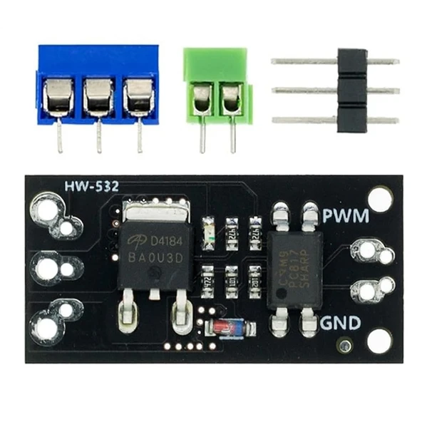 AOD4184 Mosfet Sürücü Modül Optokuplör izolasyon 40V 50A 50W Pwm Hız Kontrol Motor Selenoid Valf Led