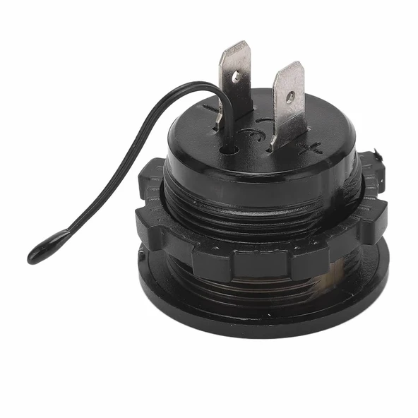 Yuvarlak Voltmetre Termometre 12V 24V Panel Tip Montaj Dijital Kırmızı Renk Led Sıcaklık Isı Voltaj - Resim 8