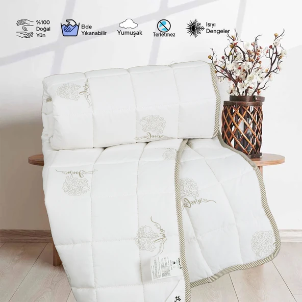 Huggy %100 Yeni Zelenda Kuzu Yünü %100 Pamuk Kumaş 75X125 Bebek Yorganı - 6