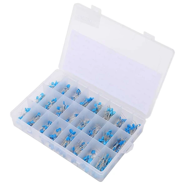 700 Adet Kutulu Yüksek Voltaj Kapasitör Seti 1KV 24 Çeşit Seramik Yüksek Voltaj - Resim 6