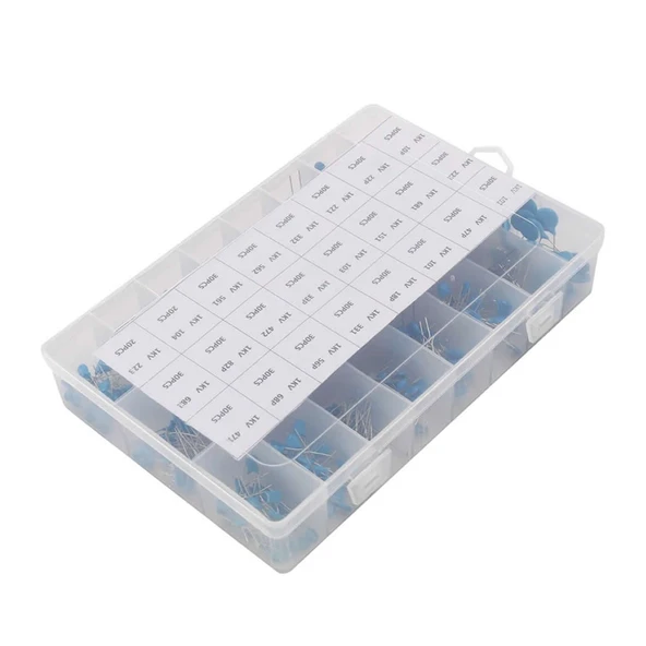 700 Adet Kutulu Yüksek Voltaj Kapasitör Seti 1KV 24 Çeşit Seramik Yüksek Voltaj - Resim 7