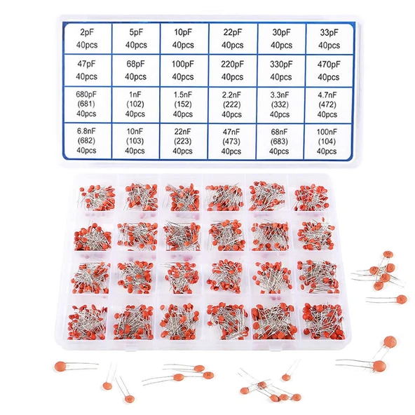 960 Adet Kutulu Seramik Kapasitör Seti 24 Çeşit 40ar Adet - Resim 2
