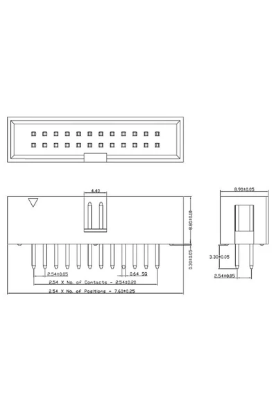 2x10 Pin Erkek Box Header Çift Sıra 180 Derece 2.54mm PCB Montaj Konnektör IDC Soket Breadboard Pcb - Resim 5