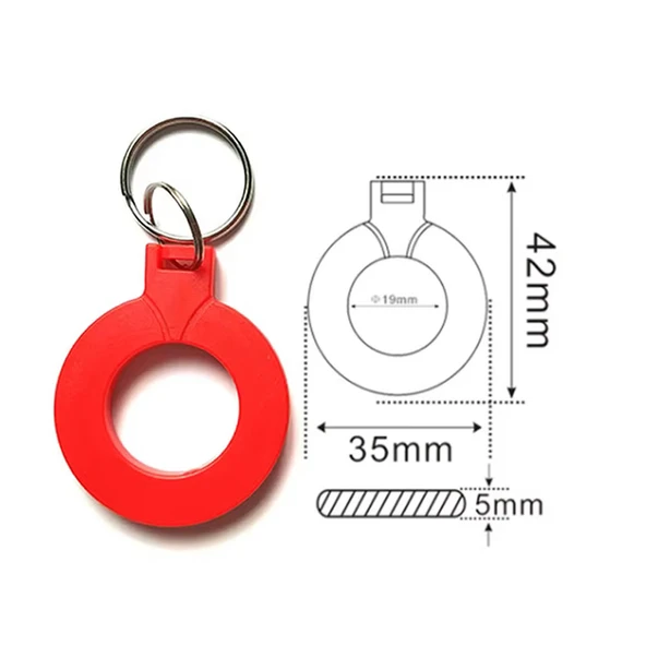 13.56Mhz RFID Halka Tip Tag Kırmızı  Nfc Etiket Anahtarlık Manyetik Proximity Kart Kapı Geçiş Perso - Resim 4