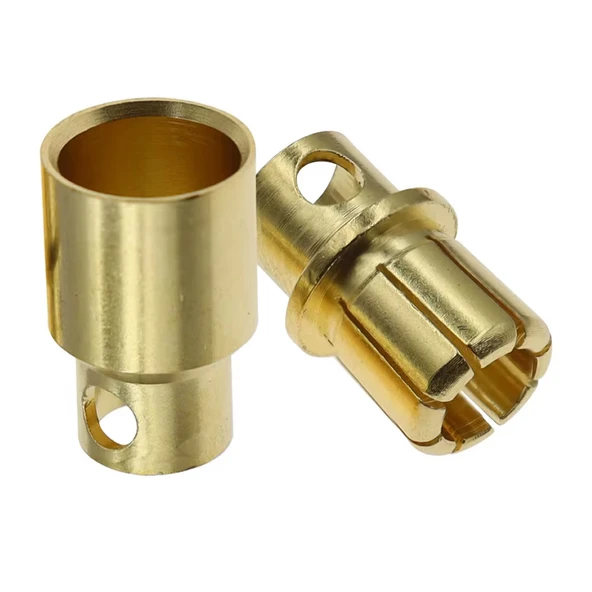 8mm Altın Kaplama Banana Dişi Erkek Soket 120A Pil Batarya Lion Bullet Plug Kablo Konnektör ESC Moto