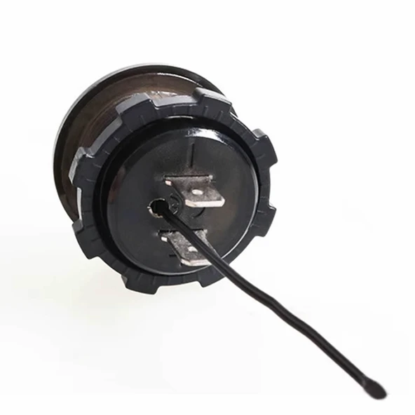 Yuvarlak Voltmetre Termometre 12V 24V Panel Tip Montaj Dijital Kırmızı Renk Led Sıcaklık Isı Voltaj - Resim 2