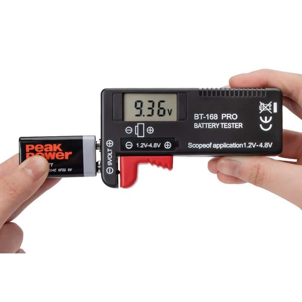 BT-168 PRO Pil Test Cihazı AA AAA C D 9V 18650 16340 14500 10440 1.2V 1.5V  3V 3.7V 4.8V Dijital Ölç - 5