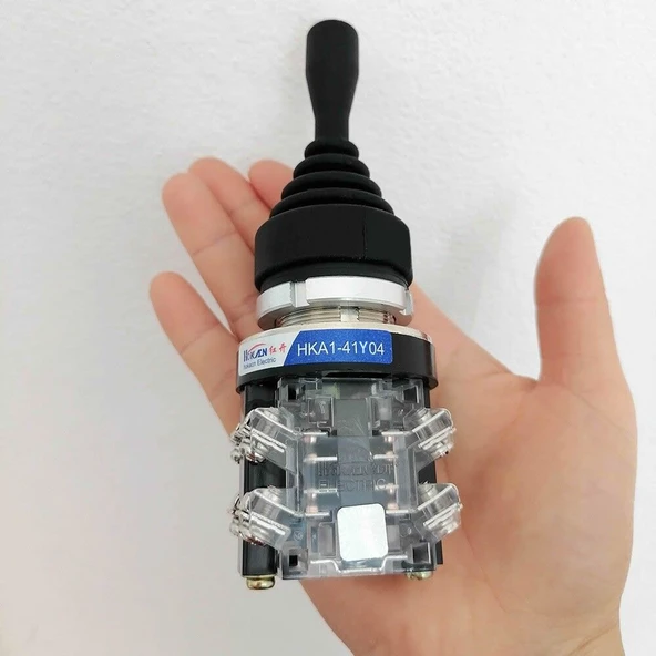HKA1-41Y04 Joystick Latch 4 Yön NO Kumanda Kol Kalıcı Kilitli 10A 250V Monolever Anahtar Switch 30mm - Resim 3