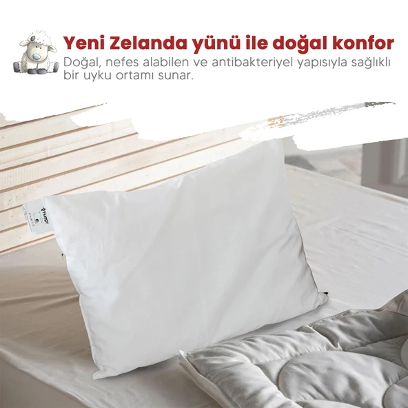 Huggy %100 Yeni Zelanda Kuzu Yünü 30x40 cm Bebek Yastığı - 6
