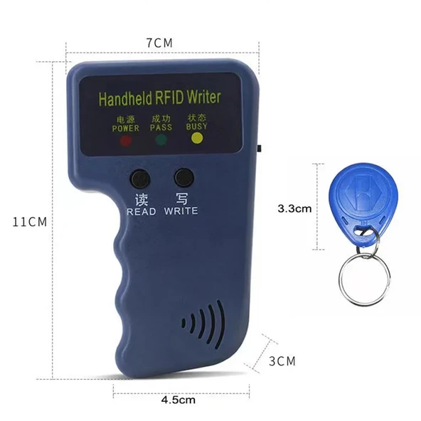 125Khz El Tip Okuyucu Yazıcı Kopyalayıcı 5 Adet ID Değişebilir 125khz Anahtarlık Manyetik Kart - 5