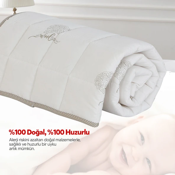 Huggy %100 Yeni Zelenda Kuzu Yünü %100 Pamuk Kumaş 75X125 Bebek Yorganı - 7