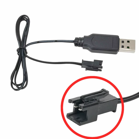 3.7V / 3.6V Lityum Pil Usb Şarj Kablosu JST SM-2P Soket Lipo Batarya RC Quadcopter Drone Helikopter