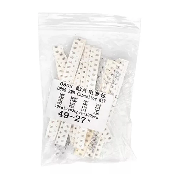 0805 Smd Kapasitör Set 16 Tip 320 Parça Yüzey Montaj Film Seramik - Resim 6