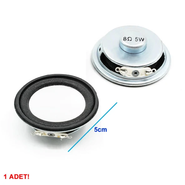 Mini 5cm 8 Ohm 5W Hoparlör Yuvarlak Speaker 50mm 5 Watt Ses Müzik Amfi Ses Oluşturucu Yüksek Kalite - 5