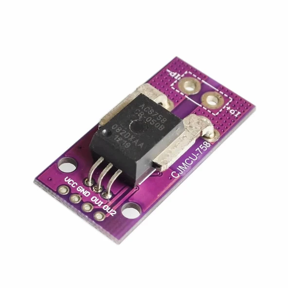ACS758 50A Sensör Modül AC DC Çift Yönlü Güç Kaynağı Motor Kontrol Analog Voltaj Çıkışı Yüksek Hassa - Resim 3