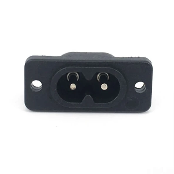 220V 5A AC Dişi Power Giriş Soketi C7 2 Pin Panel Montaj Tip Elektrik Güç Kablo Bağlantı Konnektörü - Resim 2