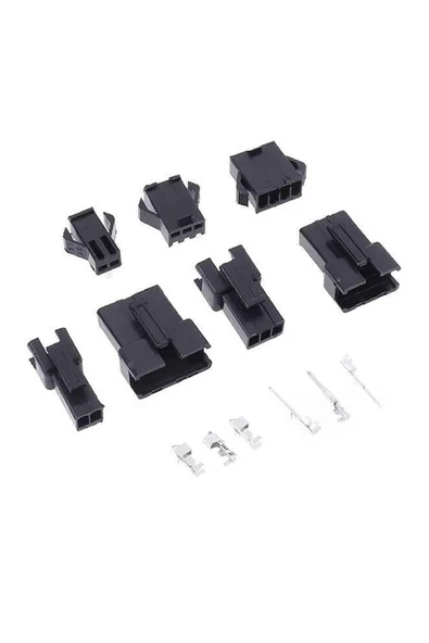 JST SM Konnektör Set 200 Parça Set Kutulu 2 3 4 5 Pin Erkek Dişi Terminal Konnektör Sıkmalı Pin - Resim 8