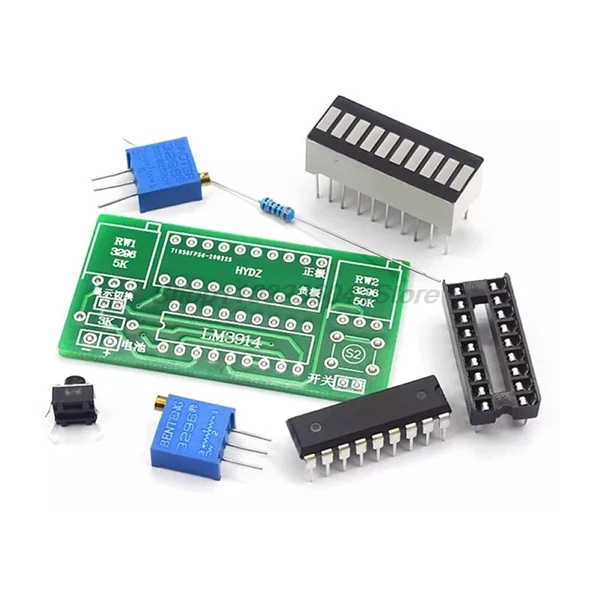 Demonte LM3914 10 Led 3.7V Lityum 12V Pil Kapasite Gösterge Modül DIY Led Elektronik Lehimleme Eğiti - Resim 7