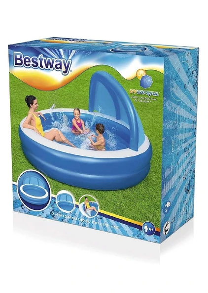 Bestway Havuz Yuvarlak Gölgelikli 241X140cm KZL-BW54337 - 2