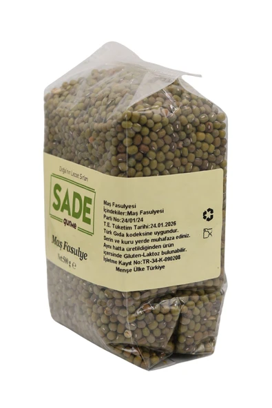 Sade Organik Sade Gurme Maş Fasulye 500 Gr. 2'li Ppaket - 2