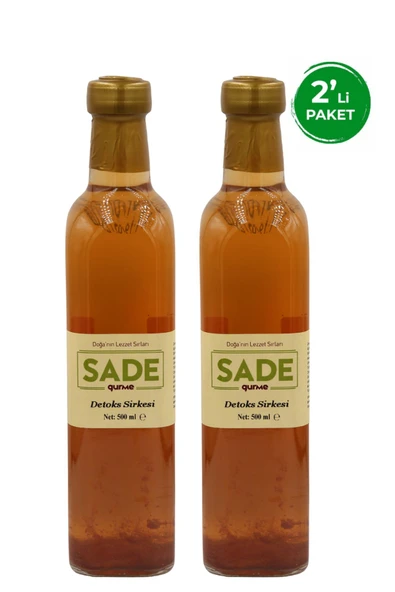 Sade Organik Detoks Sirkesi 500 ml 2'li Paket
