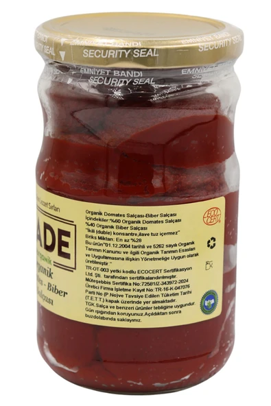Sade Organik Domates ve Biber Karışık Salça 650 gr 2'li Paket - 2