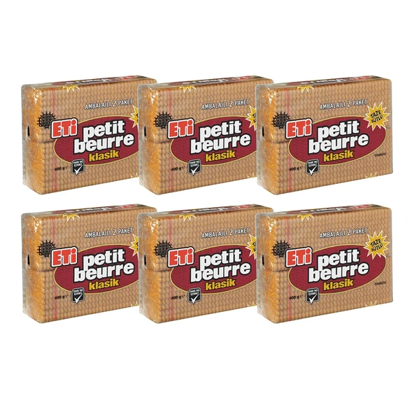 Eti Petit Beurre Bisküvi 400 Gr x 6 Adet