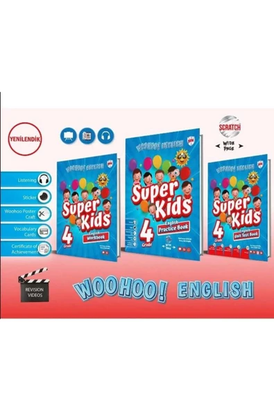 Kırmızı Beyaz 4. Sınıf Wooho Englısh Workbook