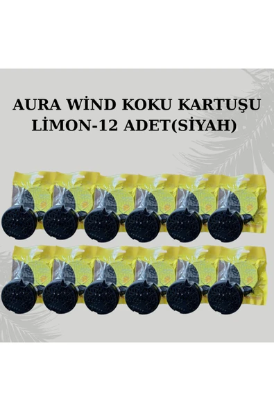 Carpex AURA WİND KOKU KARTUŞU LİMON 12 ADET (SİYAH)