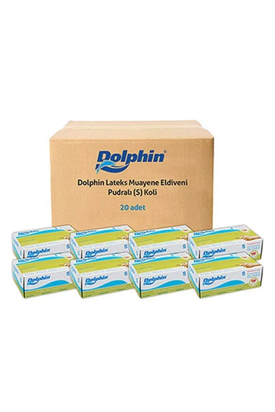 Dolphin Pudralı Latex Eldiven (S) 20 PK x 100 Adet (Koli)