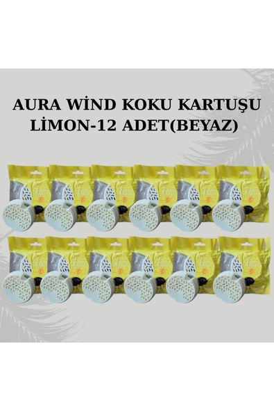 Carpex AURA WİND KOKU KARTUŞU LİMON 12 ADET (BEYAZ)