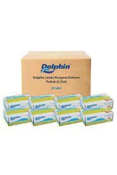 Dolphin L Lateks Pudralı Muayene Eldıvenı Koli 20 Pk*100