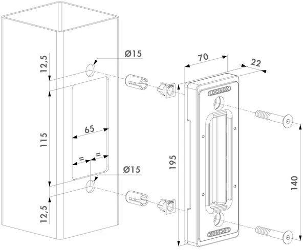 LOCINOX 80MM SURGULU KAPI TUTUCUSU - 2