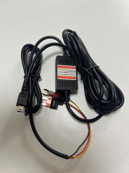 Araç İçi Kamera Adaptörü 12-24V/5V  Mini USB 3A Park Modu Adaptör - 7