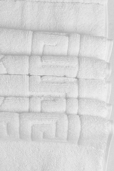 5 li Otel Ayak Havlusu Bukle Ayak İzli 50x70 Cm Beyaz 20/2 Ring 250 Gr - 4