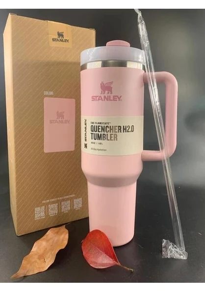 Stanley Store Quencher Pipetli Termos Bardak 1.18 Lt, Pink Dust pembe