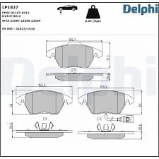 DELPHI FREN FREN BALATASI ÖN VW GOLF-5 / JETTA / CADDY / PASSAT / SEAT LEON (BM) 04- Kırmızı S